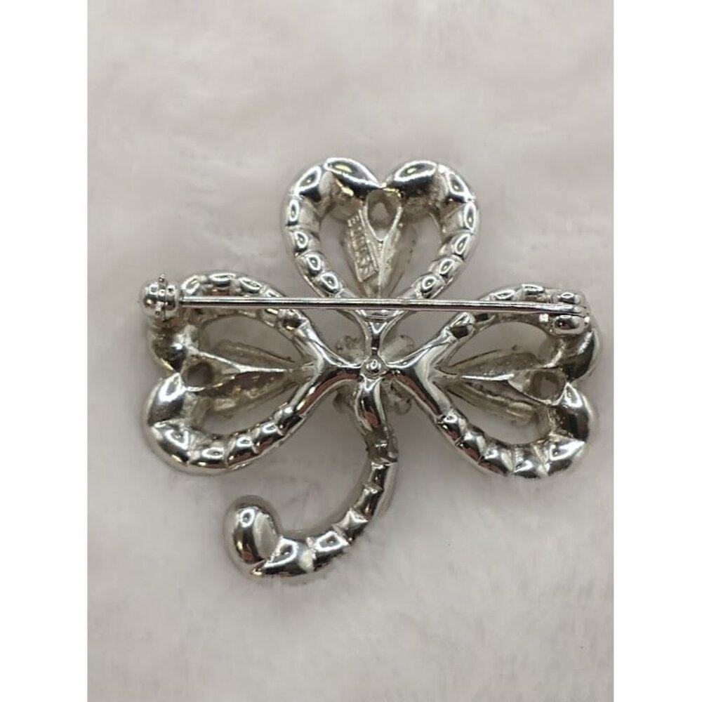 Rare Vintage BOGOFF Brooch Pin - Silver with Clear Rhinestones - Picture 6 of 6